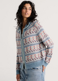 ZAKET & PLOVER:  FAIR ISLE COLLAR ZIP CARIDGAN