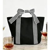 MKS AMERICA:  MINI STRIPE BOW HANDLE BAG