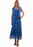 GIGI MODA:  SLEEVELESS LONG RUFFLE DRESS