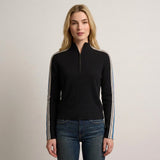 LISA TODD:  HALF ZIP STRIPE SLV SWEATER