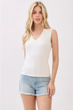 FINAL TOUCH:  DOUBLE LAYER V NECK TANK