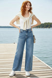 TRACTR:  MINI RHINESTONE WIDE LEG JEAN