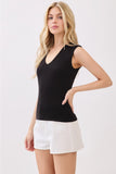 FINAL TOUCH:  DOUBLE LAYER V NECK TANK