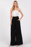 FINAL TOUCH:  SMOCK WAIST WIDE LEG PANT