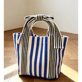 MKS AMERICA:  MINI STRIPE BOW HANDLE BAG