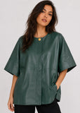 NANCY YANG:  FAUX LEATHER S/S JACKET