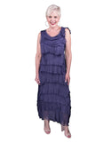 TEES BY TINA:  ALEENA SILK MAXI RUFFLE DRESS