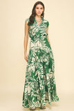 PINCH:  PRINT TIERED DRAWSTRING MAXI DRESS