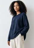 ROWE:  CLOVER CABLE COLOR BLOCK SIDE BUTTON SWTR