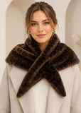 PORTS:  FAUX FUR ANIMAL TRIANGLE SCARF