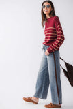 SKIES ARE BLUE:  DRAWSTRING WIDE LEG FAUX SUEDE JEAN