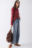 SKIES ARE BLUE:  DRAWSTRING WIDE LEG FAUX SUEDE JEAN