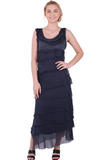 GIGI MODA:  SLEEVELESS LONG RUFFLE DRESS