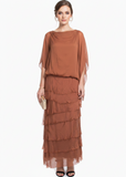 GIGI MODA:  SILK MAXI RUFFLE SKIRT