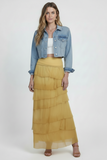 GIGI MODA:  SILK MAXI RUFFLE SKIRT