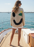 MCCOLIN:  PLAYFUL FACE PULLOVER SWEATER