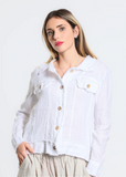 TEES BY TINA:  JILL LINEN JEAN JACKET