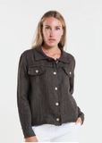 TEES BY TINA:  JILL LINEN JEAN JACKET