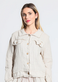 TEES BY TINA:  JILL LINEN JEAN JACKET