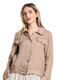 TEES BY TINA:  JILL LINEN JEAN JACKET