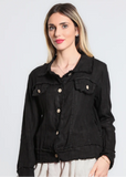 TEES BY TINA:  JILL LINEN JEAN JACKET