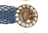 LOGIONLINE:  WIDE WOVEN LEATHER BELT/RND BUCKLE