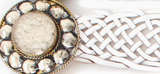 LOGIONLINE:  MED WOVEN LEATHER BELT/RND BUCKLE
