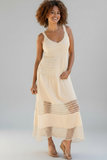 XCVI WEARABLES:  FOLA TIERED LINEN CROCHET SKIRT
