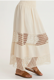 XCVI WEARABLES:  FOLA TIERED LINEN CROCHET SKIRT