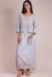 GIGI MODA:  PRIMAVERA MIDI LINEN & CROCHET SKIRT