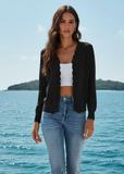 LOVESOFT:  SCALLOP EDGE V NECK CARDIGAN