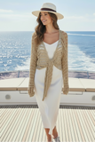 MILIO MILANO:  CROCHET KNIT TIE FRONT SWTR