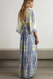 EMBERLOOM:  ELEGANT PAISLEY V NECK MAXI DRESS