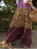 EMBERLOOM:  PRINTED OMBRE TIERED MAXI SKIRT
