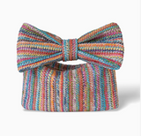 MKS AMERICA:  BOW STRAW CLUTCH BAG