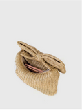 MKS AMERICA:  BOW STRAW CLUTCH BAG