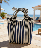 MKS AMERICA:  MINI STRIPE BOW HANDLE BAG