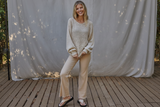 BY TOGETHER:  L/S OPEN NECK LOOSE KNIT SWTR