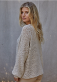 BY TOGETHER:  L/S OPEN NECK LOOSE KNIT SWTR