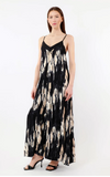TEES BY TINA:  SELENA ABSTRACT JUMPSUIT/SATIN TRIM