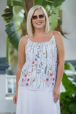 TEES BY TINA:  MARIA EMBROIDER GARDEN CAMI