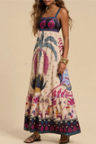 ROSA:  TROPICAL TOTEM STRAPPY FLARE DRESS