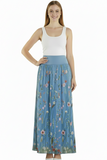 TEES BY TINA:  SABLE GARDEN SILK EMBROIDER SKIRT