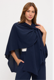 LAST TANGO:  WOVEN DRAPED ASYMMETRIC SHAWL