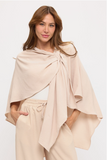 LAST TANGO:  WOVEN DRAPED ASYMMETRIC SHAWL