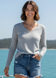 DEAR JOHN:  VANYA L/S V NECK TOP