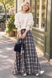 SOLI ECHO:  PLAID PATTERNED MAXI SKIRT