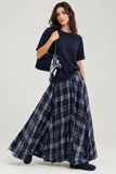 SOLI ECHO:  PLAID PATTERNED MAXI SKIRT