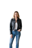 INSIGHT:  ZIP UP INSET POCKET VEGAN JACKET