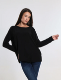TEES BY TINA:  LAURIN SOFT JEWEL NECK SWTR